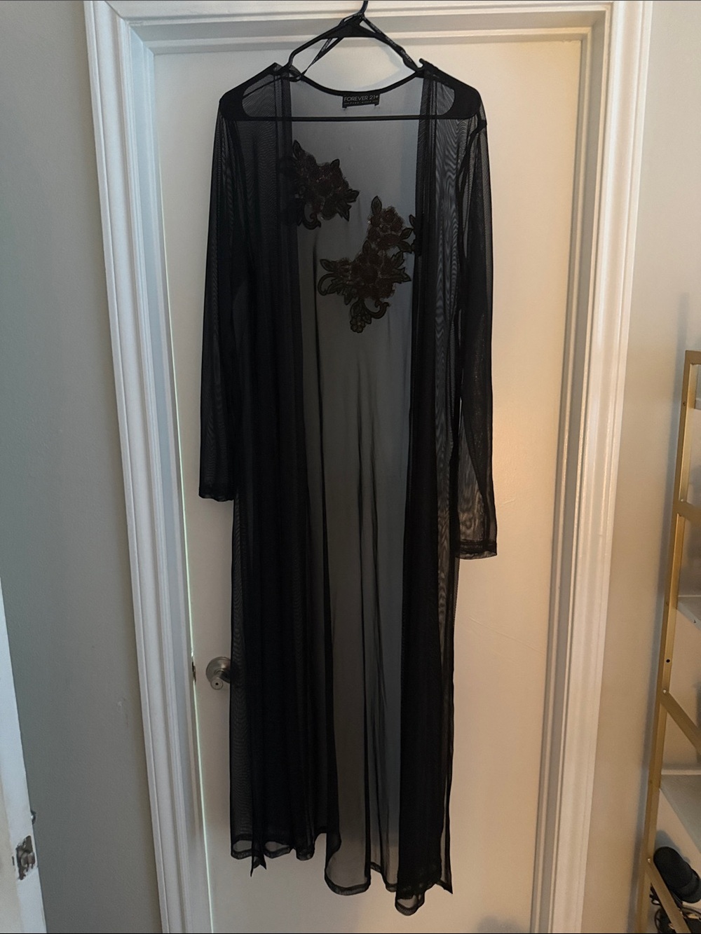 Forever 21+ Sequined Plus Black Sheer Mesh Topper
